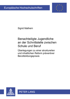 Benachteiligte Jugendliche an der Schnittstelle zwischen Schule und Beruf von Mathern,  Sigrid