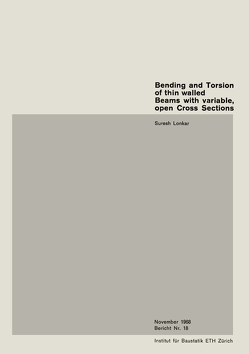 Bending and Torsion of thin walled Beams with variable, open Cross Sections von Lonkar,  Suresh