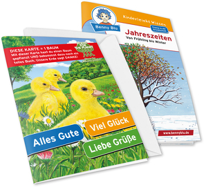 Benny Blu – Set Glückwunschkarte Motiv Enten + Wissensbuch Jahreszeiten von Grothues,  Angelika, Herbst,  Nicola und Thomas, Tonn,  Dieter, Tonn,  Dirk