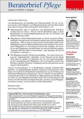 Beraterbrief Pflege Ausgabe Juli 2018/13 von Baake,  Carmen P.