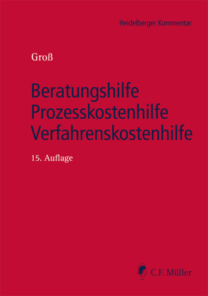 Beratungshilfe – Prozesskostenhilfe – Verfahrenskostenhilfe von Groß,  Ingo Michael