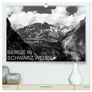 BERGE IN SCHWARZ WEISS (hochwertiger Premium Wandkalender 2024 DIN A2 quer), Kunstdruck in Hochglanz von Dzikowski,  Thomas