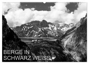 BERGE IN SCHWARZ WEISS (Wandkalender 2024 DIN A2 quer), CALVENDO Monatskalender von Dzikowski,  Thomas