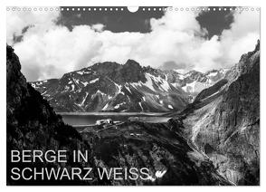 BERGE IN SCHWARZ WEISS (Wandkalender 2024 DIN A3 quer), CALVENDO Monatskalender von Dzikowski,  Thomas