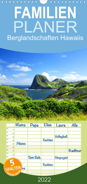 Familienplaner Berglandschaften Hawaiis (Wandkalender 2022 , 21 cm x 45 cm, hoch) von by Sylvia Seibl,  CrystalLights