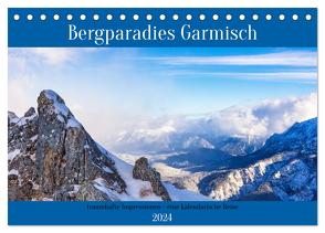 Bergparadies Garmisch – traumhafte Impressionen (Tischkalender 2024 DIN A5 quer), CALVENDO Monatskalender von Rosier (Videografic),  Thomas