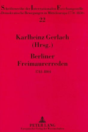 Berliner Freimaurerreden von Gerlach,  Karlheinz