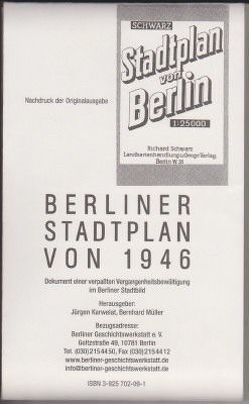 Berliner Stadtplan von 1946 von Karwelat,  Jürgen, Mueller,  Bernhard