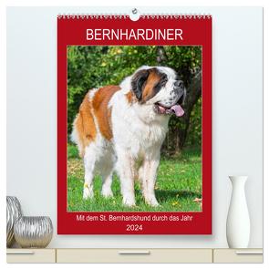 Bernhardiner – Mit dem St. Bernhardshund durch das Jahr (hochwertiger Premium Wandkalender 2024 DIN A2 hoch), Kunstdruck in Hochglanz von Starick,  Sigrid