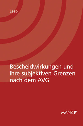 Bescheidwirkungen und ihre subjektiven Grenzen nach dem AVG von Leeb,  David