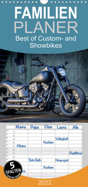 Familienplaner Best of Custom- and Showbikes (Wandkalender 2022 , 21 cm x 45 cm, hoch) von Wolf,  Volker