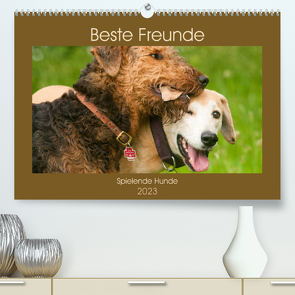 Beste Freunde – Spielende Hunde (Premium, hochwertiger DIN A2 Wandkalender 2023, Kunstdruck in Hochglanz) von Bölts,  Meike