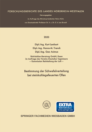 Bestimmung der Schwefelverteilung bei steinkohlegefeuerten Öfen von Asimus,  Dipl.-Ing. Geo, Lenhart,  Dipl.-Ing. Kurt, Trenck,  Dipl.-Ing. Hanns-M.