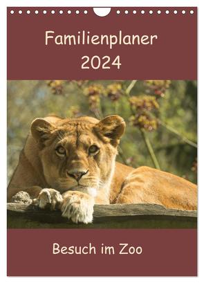 Besuch im Zoo – Familienplaner (Wandkalender 2024 DIN A4 hoch), CALVENDO Monatskalender von Laage (ella),  Elke