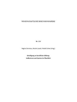 Beteiligung an beruflicher Bildung von Bundesinstitut für Berufsbildung (BIBB), Dionisius,  Regina, Lissek,  Nicole, Schier,  Friedel