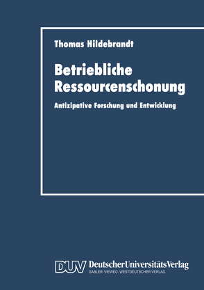 Betriebliche Ressourcenschonung von Hildebrandt,  Thomas