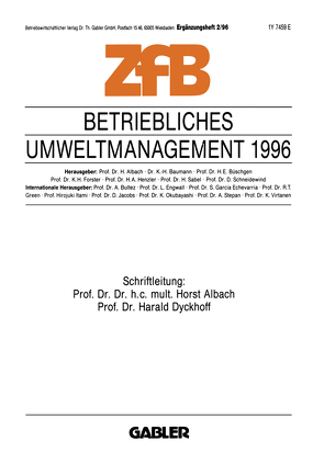 Betriebliches Umweltmanagement 1996 von Albach,  Horst, Dyckhoff,  Harald