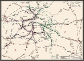 Betriebsstreckenplan / Gleisplan Reichsbahndirektion Berlin 1973 von Heller,  M.