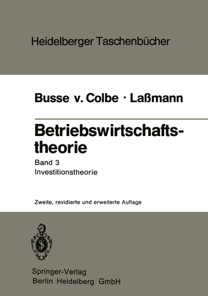 Betriebswirtschaftstheorie von Busse von Colbe,  Walther, Lassmann,  Gert
