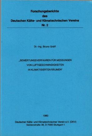 Bewertungsverfahren für Messungen von Luftgeschwindigkeiten in klimatisierten Räumen von Gräff,  Bruno