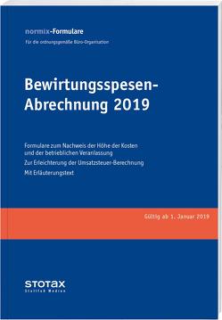 Bewirtungsspesen – Abrechnungen 2019, Formularblock