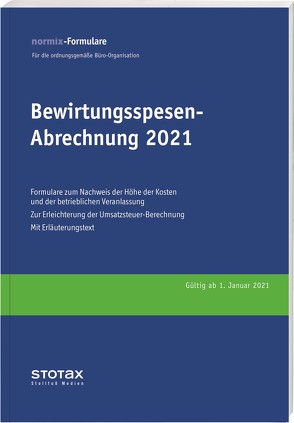 Bewirtungsspesen – Abrechnungen 2021, Formularblock