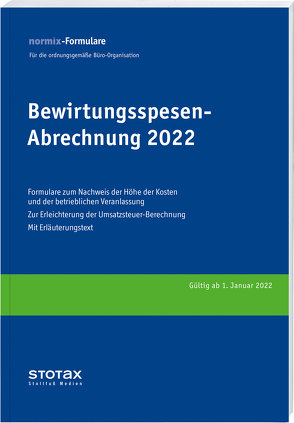 Bewirtungsspesen – Abrechnungen 2022, Formularblock