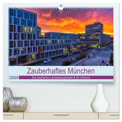 Bezauberndes München – Die bayrische Landeshauptstadt und ihr Umland. (hochwertiger Premium Wandkalender 2024 DIN A2 quer), Kunstdruck in Hochglanz von Kelle,  Stephan