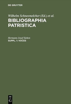 Bibliographia Patristica / Voces von Sieben,  Hermann-Josef