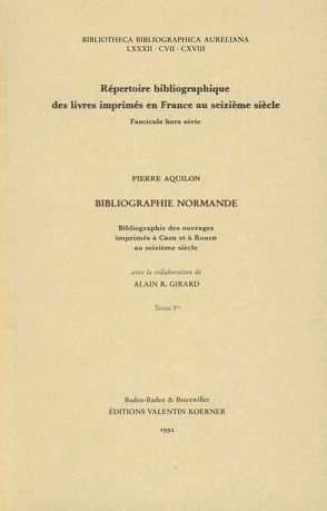 Bibliographie Normande von Aquilon,  Pierre