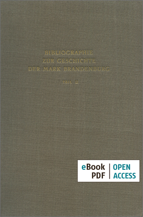 Bibliographie zur Geschichte der Mark Brandenburg von Schreckenbach,  Hans-Joachim