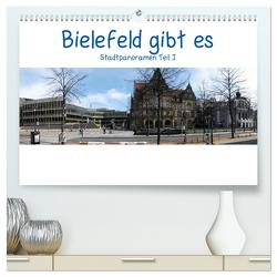 Bielefeld gibt es! Stadtpanoramen (hochwertiger Premium Wandkalender 2024 DIN A2 quer), Kunstdruck in Hochglanz von Schwarzer,  Kurt