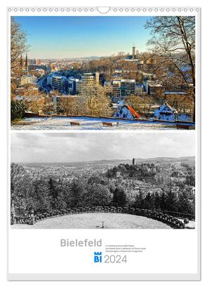 Bielefelder Fotomotive heute und damals mit historischen Ereignissen (Wandkalender 2024 DIN A3 hoch), CALVENDO Monatskalender von Kloss,  Wolf