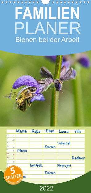Familienplaner Bienen bei der Arbeit (Wandkalender 2022 , 21 cm x 45 cm, hoch) von Kropf,  Zlatko