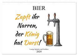 Bier – Lustige Sprüche und Grafiken (Wandkalender 2024 DIN A2 quer), CALVENDO Monatskalender von Stock und Boom Manufaktur@Spreadshirt,  pixs:sell@Adobe