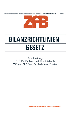 Bilanzrichtlinien-Gesetz von Albach,  Horst