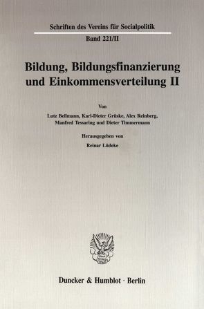 Bildung, Bildungsfinanzierung und Einkommensverteilung II. von Lüdeke,  Reinar