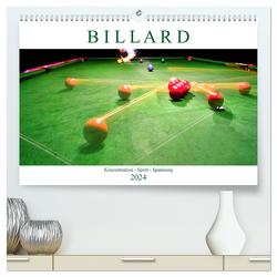 Billard. Konzentration – Sport – Spannung (hochwertiger Premium Wandkalender 2024 DIN A2 quer), Kunstdruck in Hochglanz von Robert,  Boris