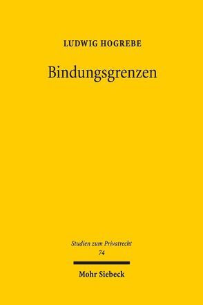 Bindungsgrenzen von Hogrebe,  Ludwig