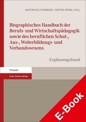 Biographisches Handbuch der Berufs- und Wirtschaftspädagogik sowie des beruflichen Schul-, Aus-, Weiterbildungs- und Verbandswesens von Lehmkuhl,  Simon, Lipsmeier,  Antonius, Münk,  Dieter