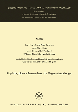 Bioptische, bio- und fermentchemische Magenuntersuchungen von Norpoth,  Leo, Surmann,  Theo