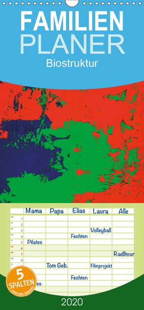 Biostruktur – Familienplaner hoch (Wandkalender 2020 , 21 cm x 45 cm, hoch) von Lammers,  Heiner