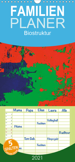 Biostruktur – Familienplaner hoch (Wandkalender 2021 , 21 cm x 45 cm, hoch) von Lammers,  Heiner