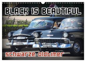 Black is Beautiful – Schwarze Oldtimer (Wandkalender 2024 DIN A3 quer), CALVENDO Monatskalender von von Loewis of Menar,  Henning