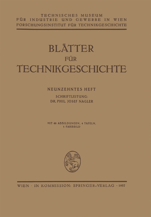 Blätter für Technikgeschichte von Nagler,  Josef