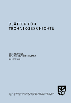 Blätter für Technikgeschichte von Niederhuemer,  Rolf