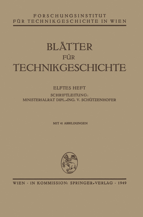 Blätter für Technikgeschichte von Schützenhofer,  V.