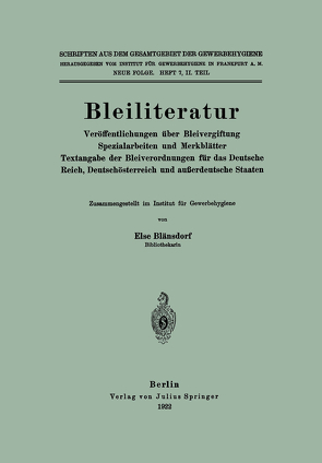 Bleiliteratur von Blänsdorf,  Else