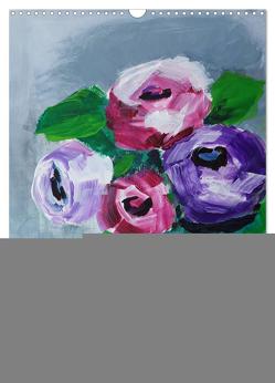 Blumen in Acryl (Wandkalender 2024 DIN A3 hoch), CALVENDO Monatskalender von Harmgart,  Sigrid