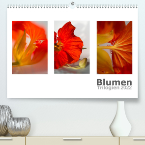 Blumen Trilogien (Premium, hochwertiger DIN A2 Wandkalender 2022, Kunstdruck in Hochglanz) von calmbacher,  Christiane